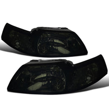 Ronnin - Fits 1999-2004 Ford Mustang Clear Reflector Factory Replacement Headlights Assembly Pair | Smoke