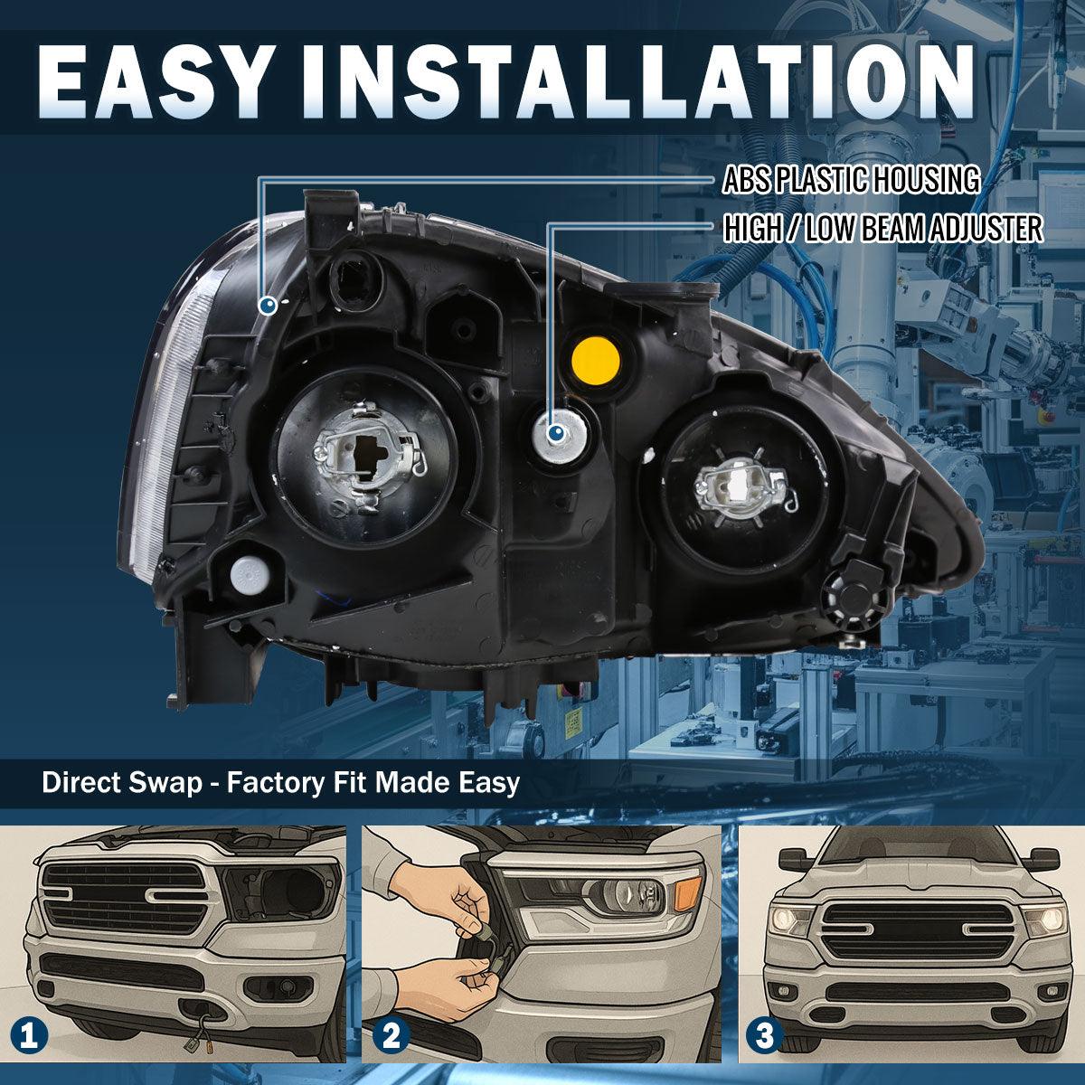 Ronnin - Faros de repuesto con reflector transparente para Acura RSX 2002-2004, par | Ahumado