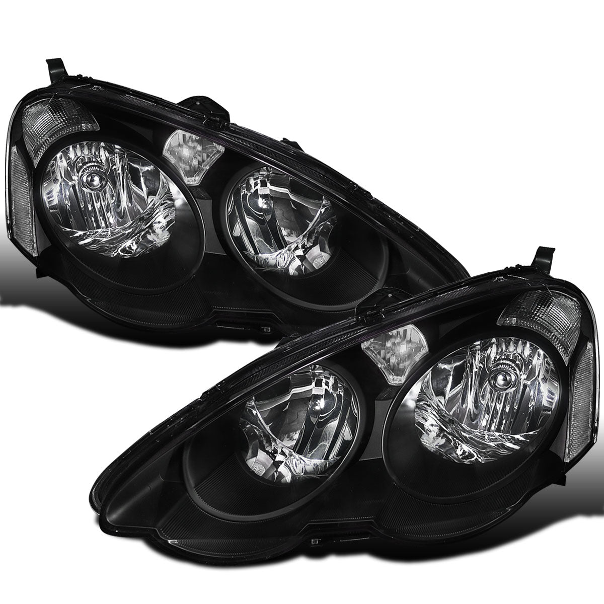 Ronnin - Faros delanteros de repuesto con reflector transparente para Acura RSX 2002-2004, par | Negro