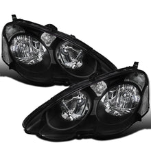 Ronnin - Fits 2002-2004 Acura RSX Clear Reflector Factory Replacement Headlights Assembly Pair | Black