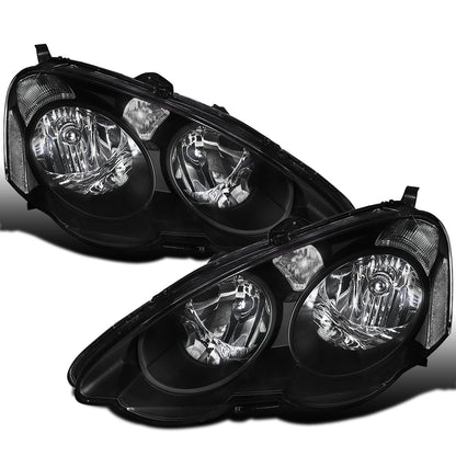 Ronnin - Faros delanteros de repuesto con reflector transparente para Acura RSX 2002-2004, par | Negro