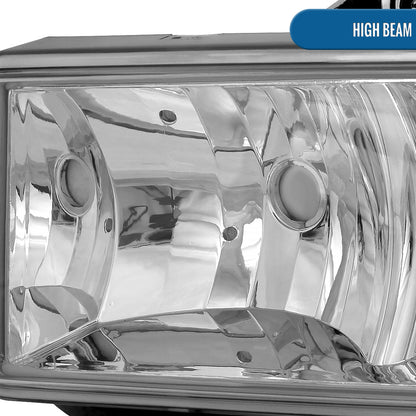 Ronnin - Fits 1998-2004 Chevy S10 Blazer Factory Replacement Headlights Assembly Pair | Chrome