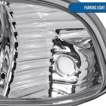 Ronnin - Fits 1998-2004 Chevy S10 Blazer Factory Replacement Headlights Assembly Pair | Chrome
