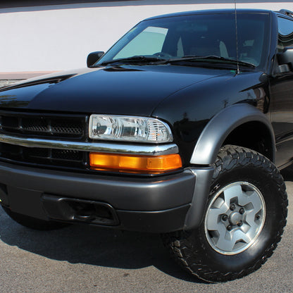 Ronnin - Fits 1998-2004 Chevy S10 Blazer Factory Replacement Headlights Assembly Pair | Chrome