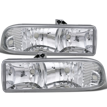 Ronnin - Fits 1998-2004 Chevy S10 Blazer Factory Replacement Headlights Assembly Pair | Chrome