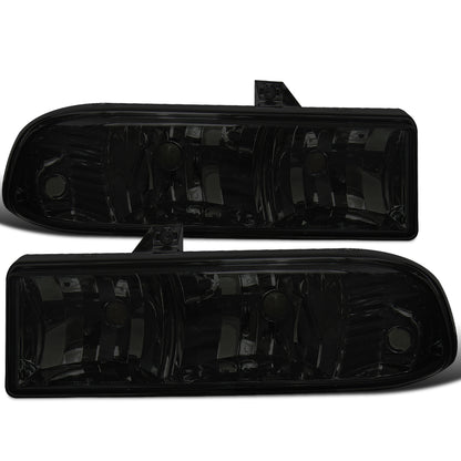 Ronnin - Fits 1998-2004 Chevy S10 Blazer Factory Replacement Headlights Assembly Pair | Smoke