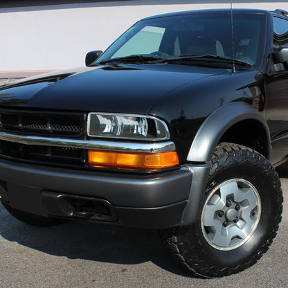 Ronnin - Fits 1998-2004 Chevy S10 Blazer Factory Replacement Headlights Assembly Pair | Black