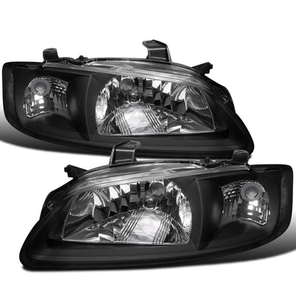 Ronnin - Fits 2000-2003 Nissan Sentra Clear Reflector Factory Replacement Headlights Assembly Pair | Black