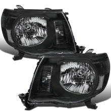 2005-2011 Toyota Tacoma Clear Reflector  Replacement Headlights Assembly Pair | Black