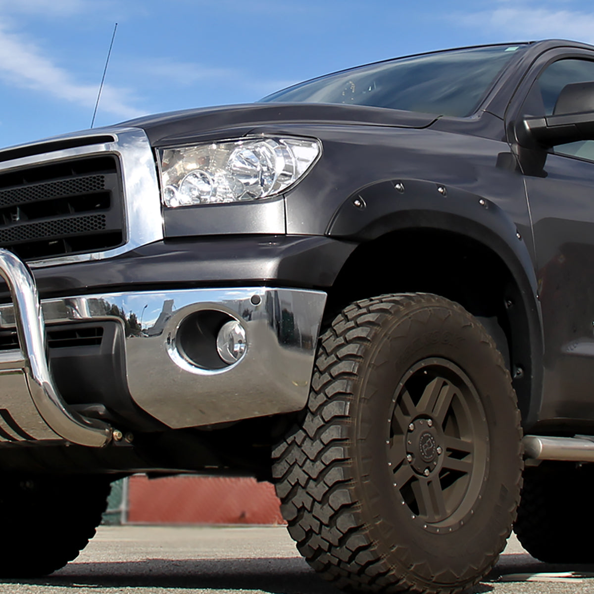 Ronnin - Conjunto de faros delanteros de repuesto de fábrica con reflectores transparentes para Toyota Tundra Sequoia 2007-2017 | Cromados