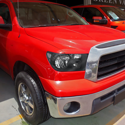 Ronnin - Faros delanteros de repuesto de fábrica con reflector transparente para Toyota Tundra Sequoia 2007-2017 | Negro