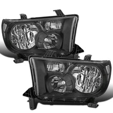 2007-2017 Toyota Tundra Sequoia Clear Reflector  Replacement Headlights Assembly Pair | Black