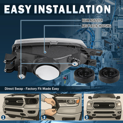 Ronnin - Conjunto de faros de repuesto con reflectores transparentes para Subaru Impreza 1995-2001 | Negro