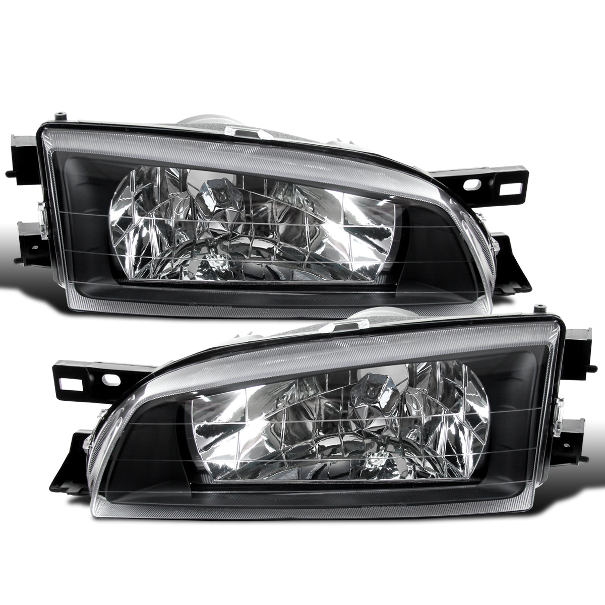 Ronnin - Conjunto de faros de repuesto con reflectores transparentes para Subaru Impreza 1995-2001 | Negro