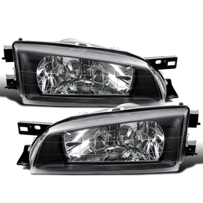 Ronnin - Conjunto de faros de repuesto con reflectores transparentes para Subaru Impreza 1995-2001 | Negro