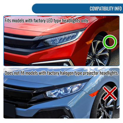 Ronnin - Fits 2016-2021 Honda Civic Full LED Upgrade Replacement For LED Type Projector Headlights Switchback Sequential Turn Signals + Animated Startup Assembly Pair | Black