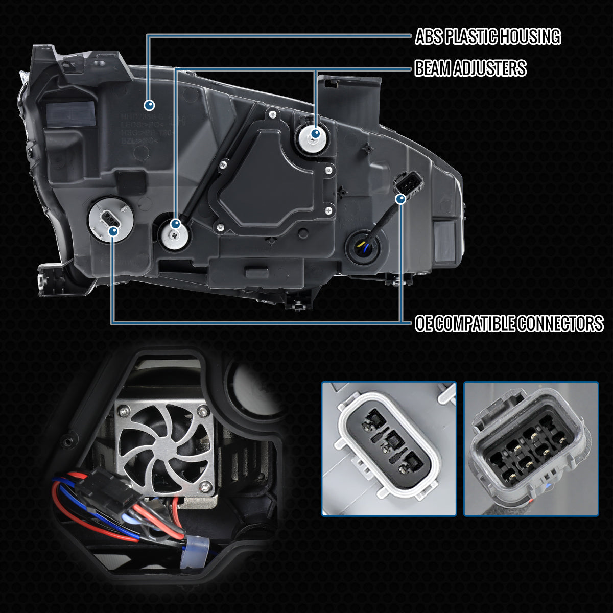Ronnin - Fits 2016-2021 Honda Civic Full LED Upgrade Replacement For LED Type Projector Headlights Switchback Sequential Turn Signals + Animated Startup Assembly Pair | Black