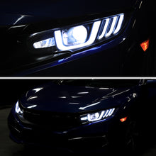 2016-2021 Honda Civic Full LED Upgrade Replacement For LED Type Projector Headlights Switchback Sequential Turn Signals + Animated Startup Assembly Pair | Black