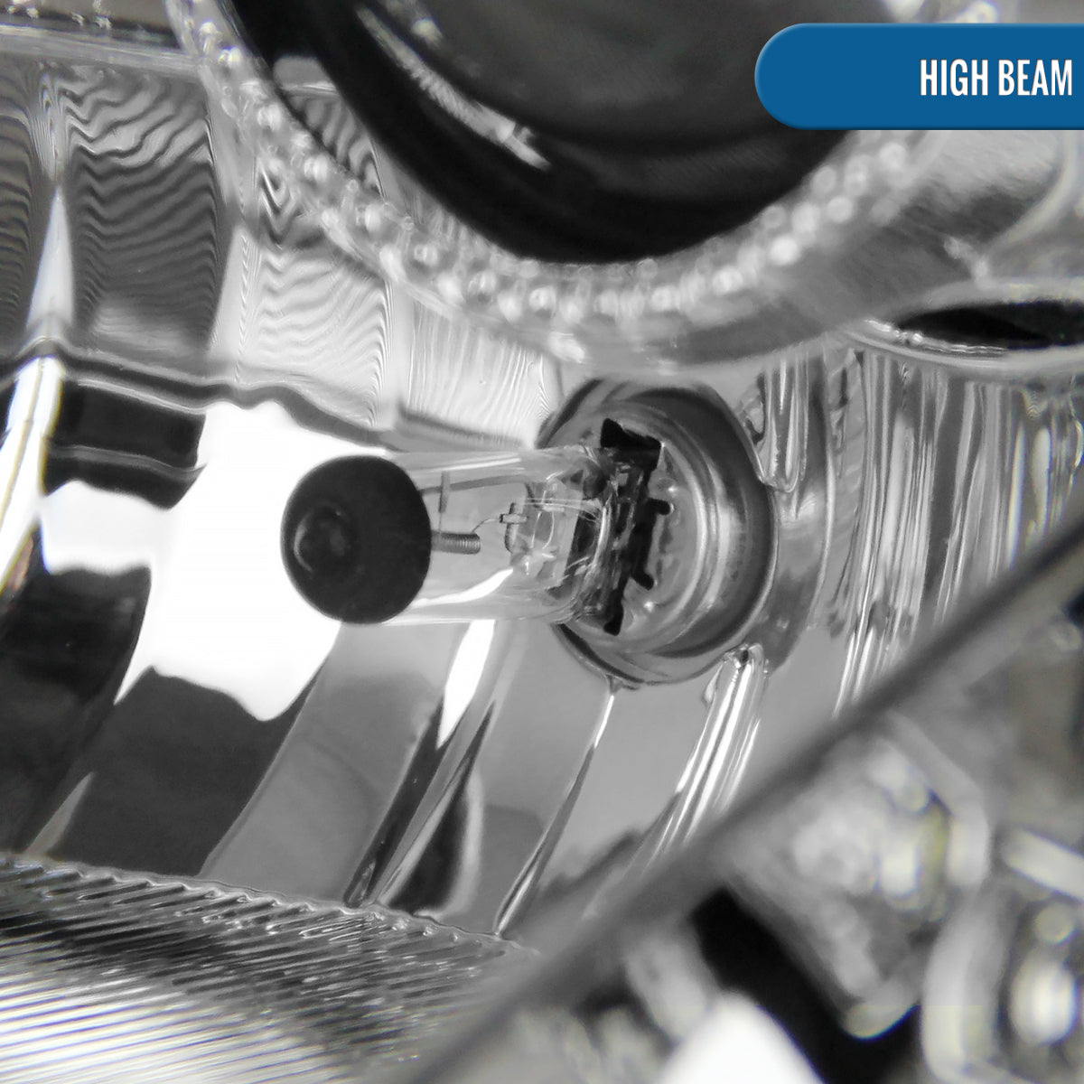 Ronnin - Fits 2003-2005 Nissan 350Z Upgraded LED Strip HID Xenon Projector Headlights Assembly Pair | Chrome