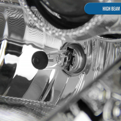 Ronnin - Fits 2003-2005 Nissan 350Z Upgraded LED Strip HID Xenon Projector Headlights Assembly Pair | Chrome