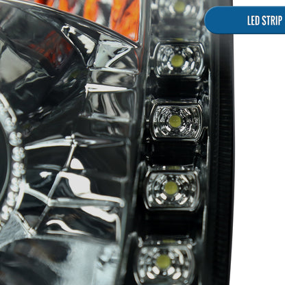 Ronnin - Fits 2003-2005 Nissan 350Z Upgraded LED Strip HID Xenon Projector Headlights Assembly Pair | Smoke