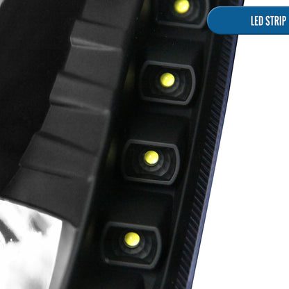 Ronnin - Fits 2003-2005 Nissan 350Z Upgraded LED Strip HID Xenon Projector Headlights Assembly Pair | Black