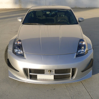 Ronnin - Fits 2003-2005 Nissan 350Z Upgraded LED Strip HID Xenon Projector Headlights Assembly Pair | Black