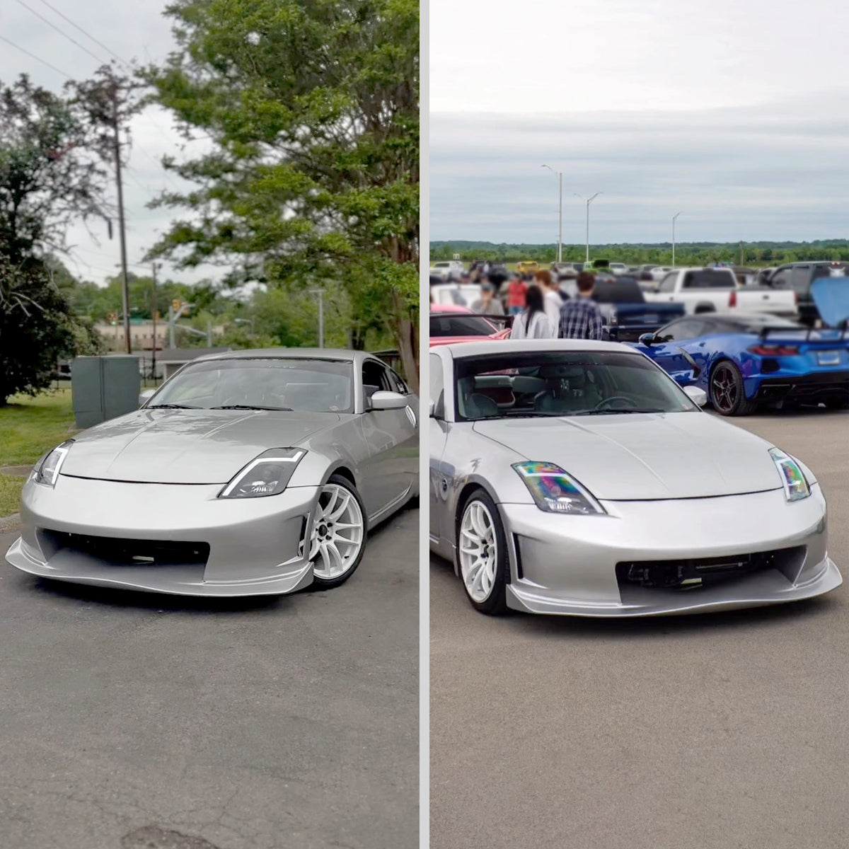 Ronnin - Fits 2003-2005 Nissan 350Z Upgraded Replacement HID Xenon Projector Headlights LED Switchback Sequential Turn Signals + Animated Startup Effect Assembly Pair | Black