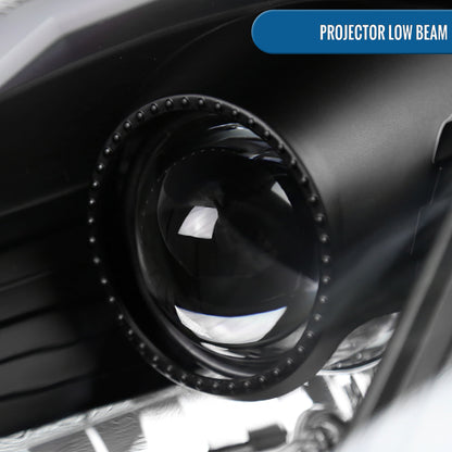 Ronnin - Fits 2003-2005 Nissan 350Z Upgraded Replacement HID Xenon Projector Headlights LED Switchback Sequential Turn Signals + Animated Startup Effect Assembly Pair | Black