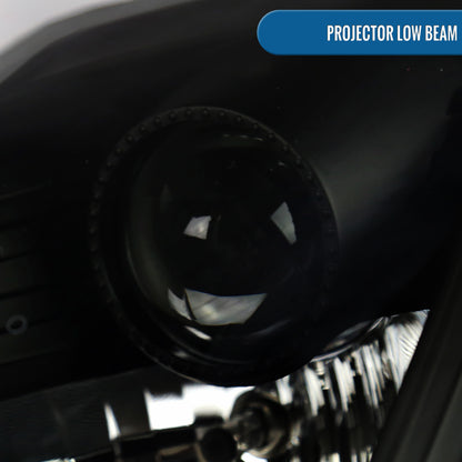 Ronnin - Fits 2003-2005 Nissan 350Z Upgraded Replacement HID Xenon Projector Headlights LED Switchback Sequential Turn Signals + Animated Startup Effect Assembly Pair | Black Smoke