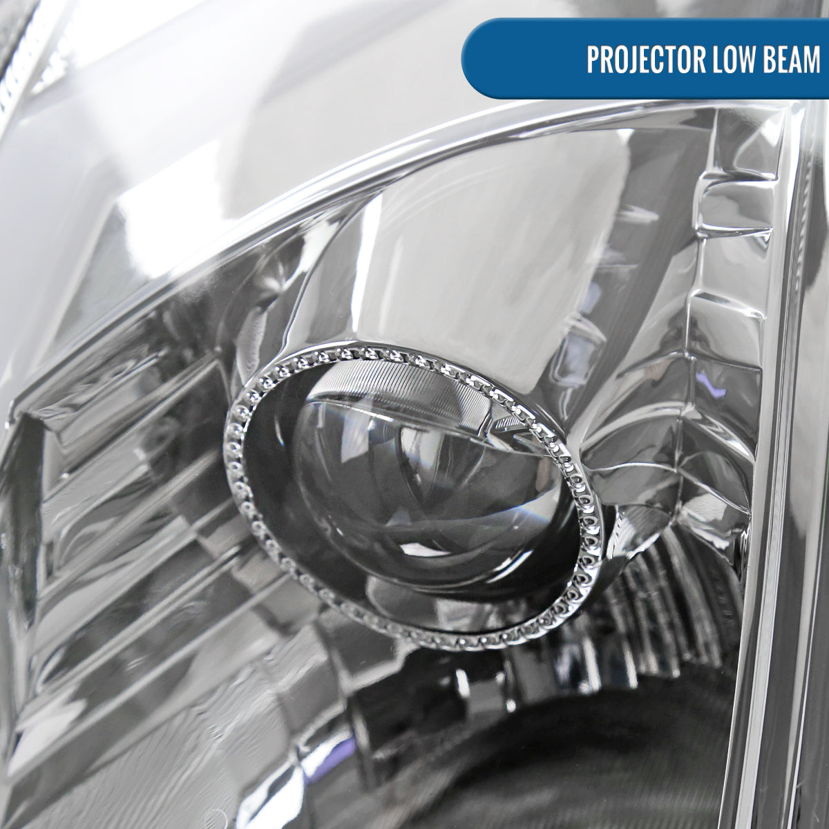 Ronnin - Fits 2003-2005 Nissan 350Z Upgraded Replacement HID Xenon Projector Headlights LED Switchback Sequential Turn Signals + Animated Startup Effect Assembly Pair | Chrome