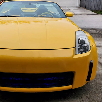 Ronnin - Fits 2003-2005 Nissan 350Z Upgraded Replacement HID Xenon Projector Headlights LED Switchback Sequential Turn Signals + Animated Startup Effect Assembly Pair | Chrome