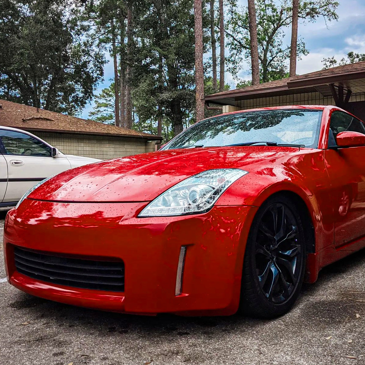 Ronnin - Fits 2006-2009 Nissan 350Z Upgraded LED Strip HID Xenon Projector Headlights Assembly Pair | Chrome