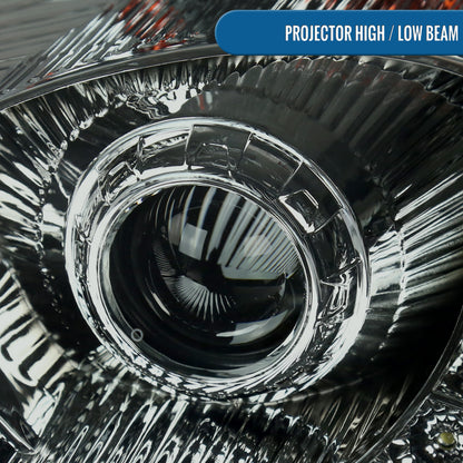 Ronnin - Fits 2006-2009 Nissan 350Z Upgraded LED Strip HID Xenon Projector Headlights Assembly Pair | Smoke