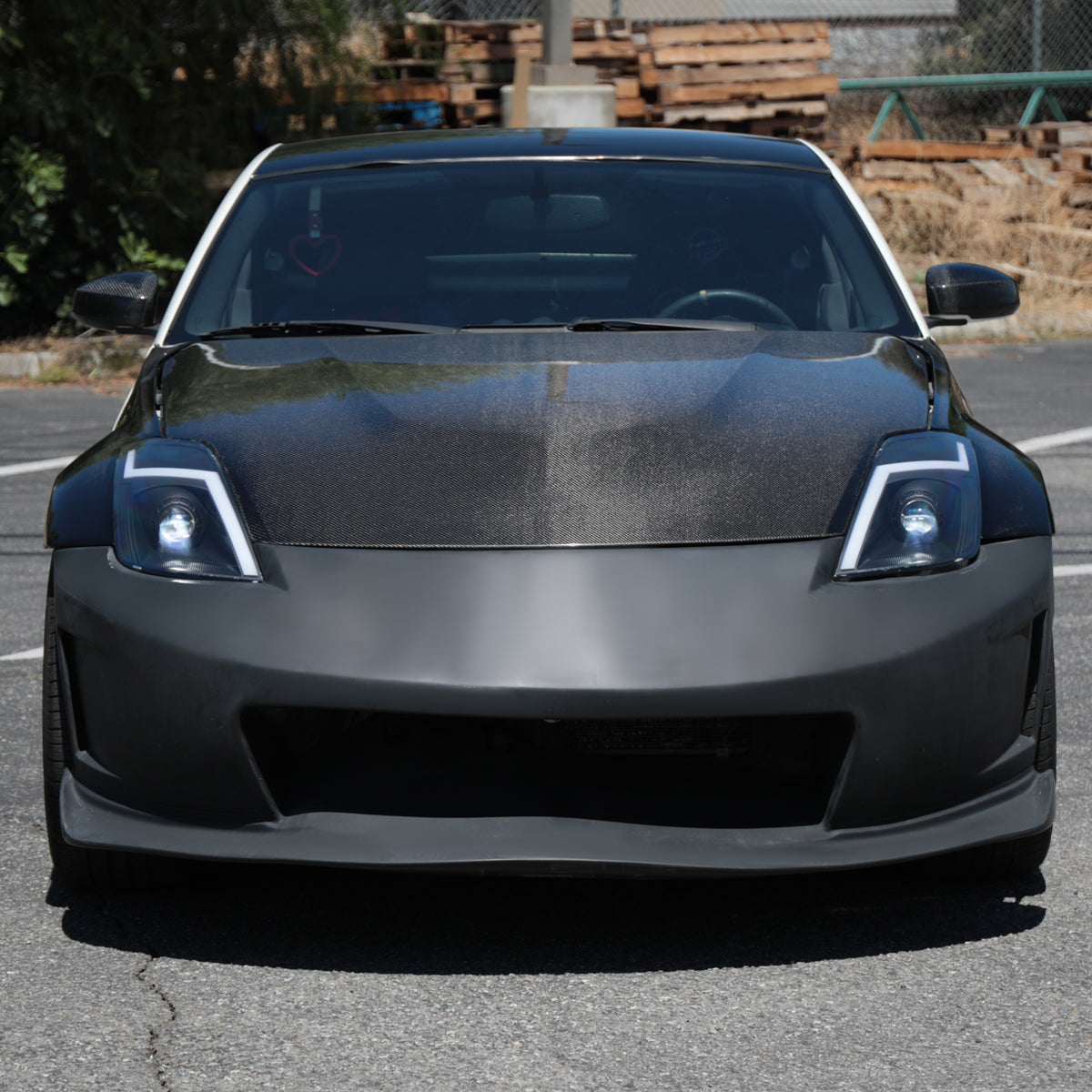 Ronnin - Fits 2006-2009 Nissan 350Z Upgraded Replacement HID Xenon Projector Headlights LED Switchback Sequential Turn Signals + Animated Startup Effect Assembly Pair | Black