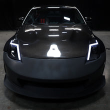 Ronnin - Fits 2006-2009 Nissan 350Z Upgraded Replacement HID Xenon Projector Headlights LED Switchback Sequential Turn Signals + Animated Startup Effect Assembly Pair | Black Smoke