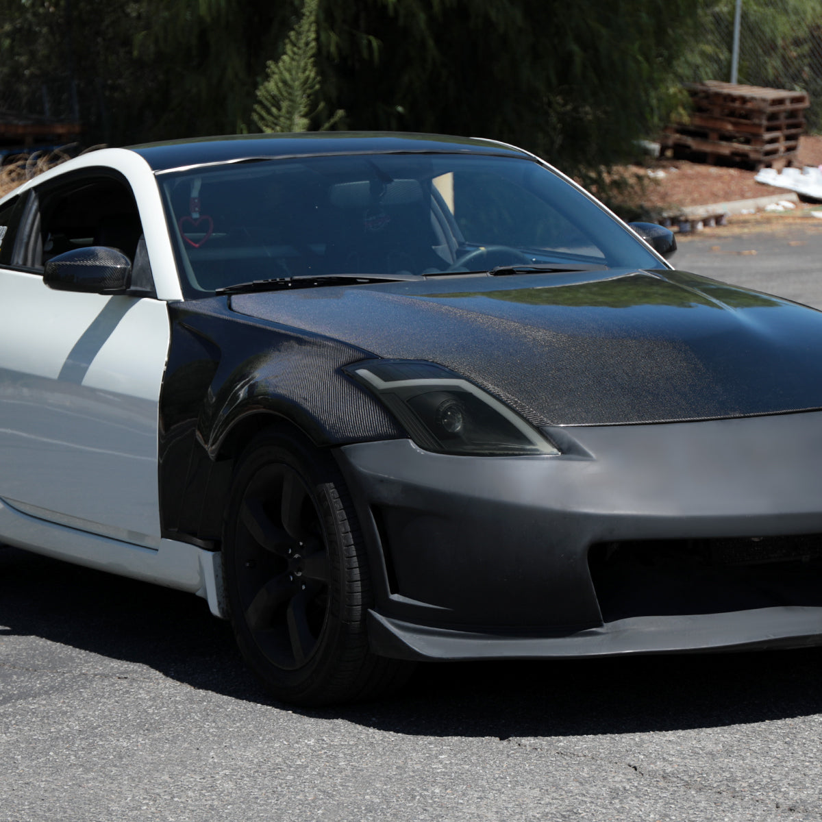 Ronnin - Fits 2006-2009 Nissan 350Z Upgraded Replacement HID Xenon Projector Headlights LED Switchback Sequential Turn Signals + Animated Startup Effect Assembly Pair | Black Smoke