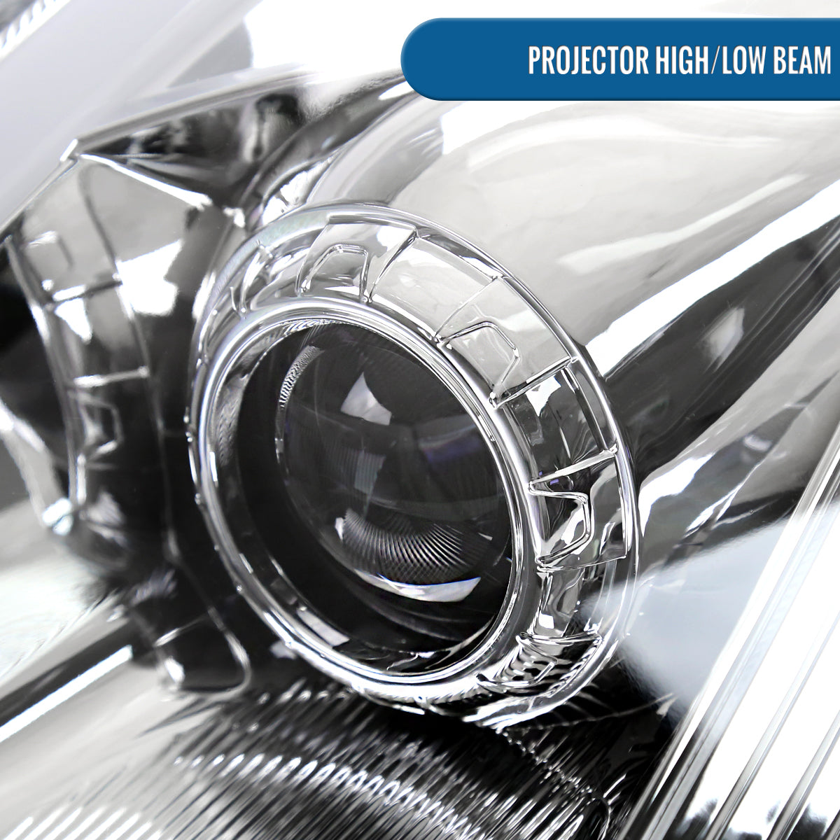 Ronnin - Fits 2006-2009 Nissan 350Z Upgraded Replacement HID Xenon Projector Headlights LED Switchback Sequential Turn Signals + Animated Startup Effect Assembly Pair | Chrome