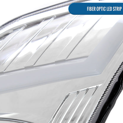 Ronnin - Fits 2006-2009 Nissan 350Z Upgraded Replacement HID Xenon Projector Headlights LED Switchback Sequential Turn Signals + Animated Startup Effect Assembly Pair | Chrome