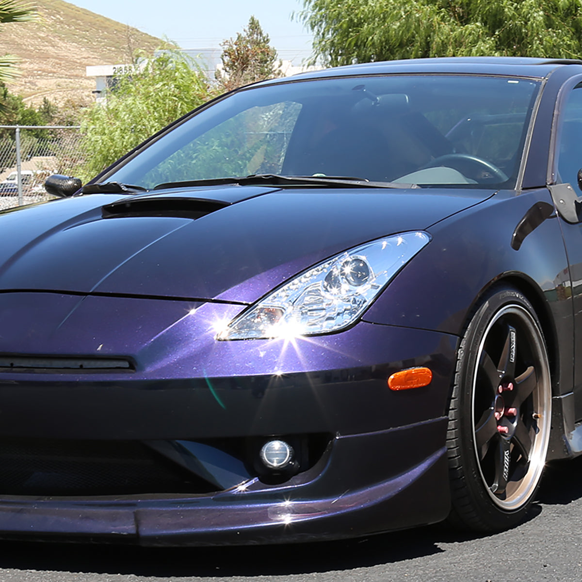 Ronnin - Fits 2000-2005 Toyota Celica LED DRL Daytime Running Lights Projector Headlights Pair | Chrome