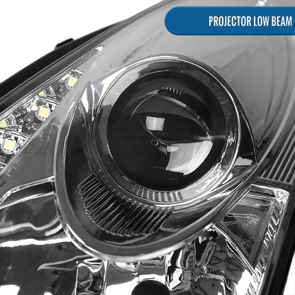 Ronnin - Fits 2000-2005 Toyota Celica LED DRL Daytime Running Lights Projector Headlights Pair | Chrome