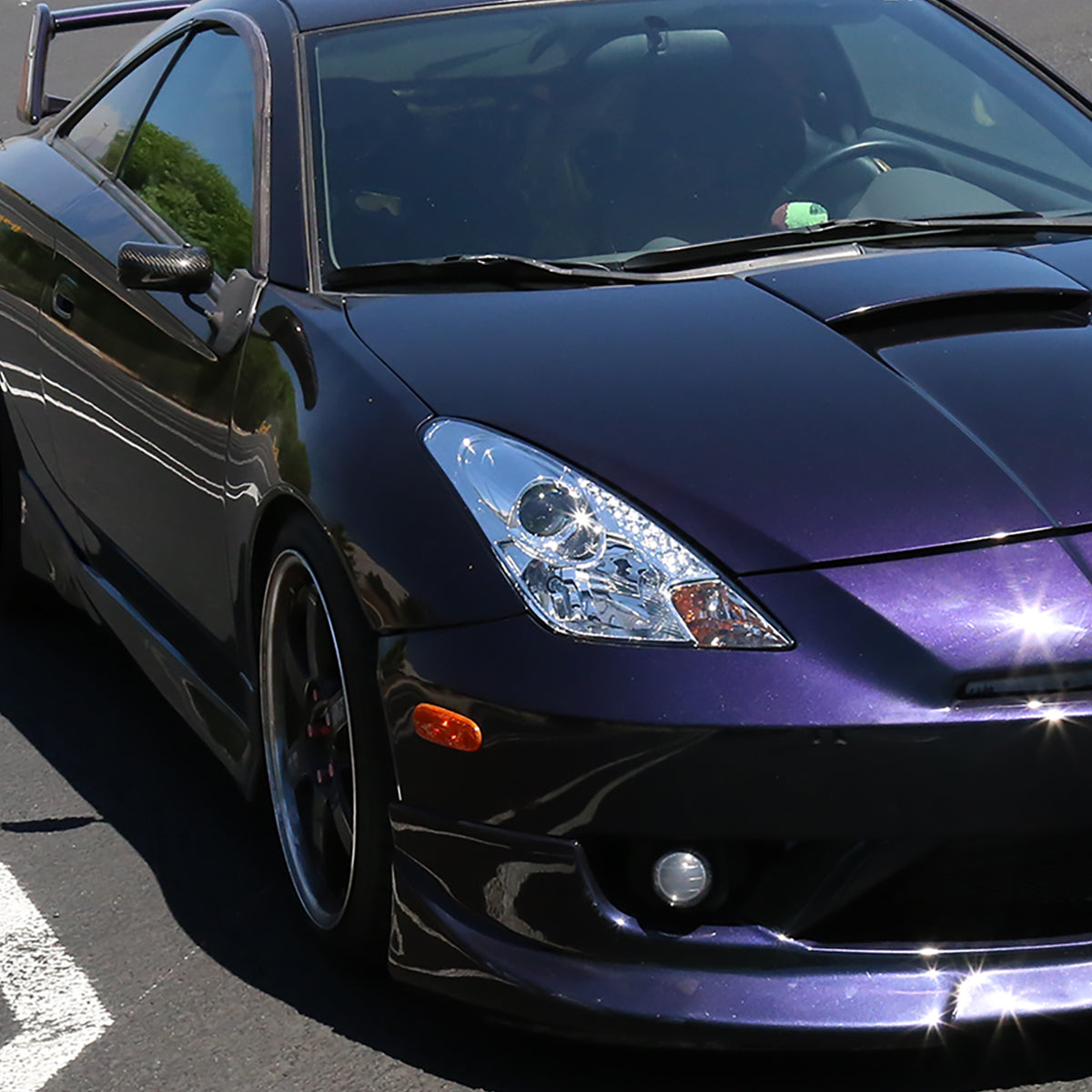 Ronnin - Fits 2000-2005 Toyota Celica LED DRL Daytime Running Lights Projector Headlights Pair | Chrome