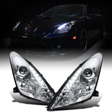 Ronnin - Fits 2000-2005 Toyota Celica LED DRL Daytime Running Lights Projector Headlights Pair | Chrome