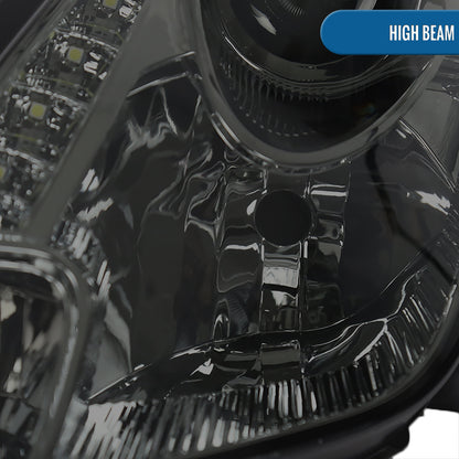 Ronnin - Fits 2000-2005 Toyota Celica LED DRL Daytime Running Lights Projector Headlights Pair | Smoke