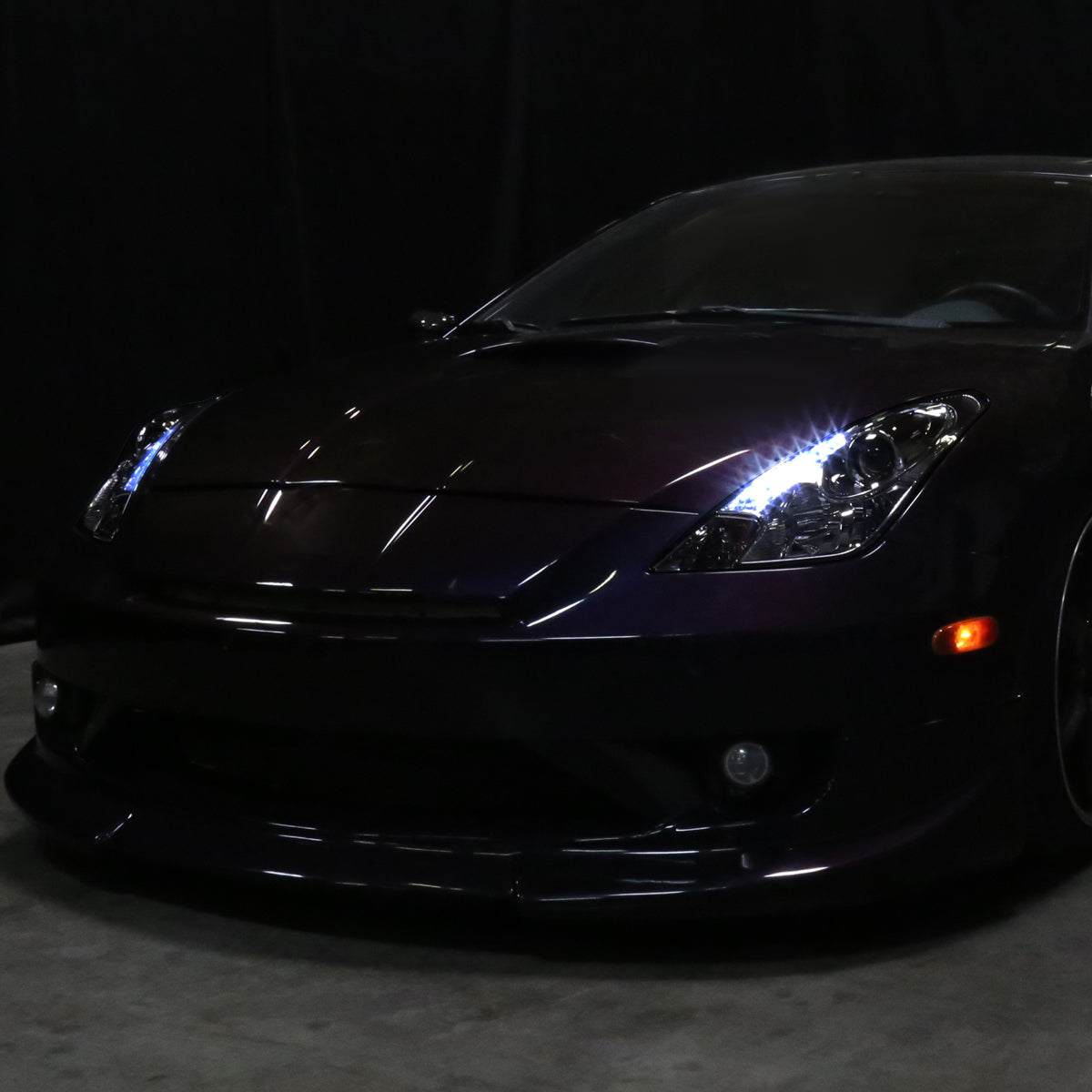 Ronnin - Fits 2000-2005 Toyota Celica LED DRL Daytime Running Lights Projector Headlights Pair | Smoke