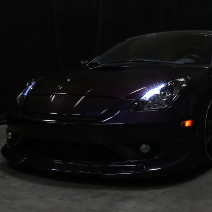 Ronnin - Fits 2000-2005 Toyota Celica LED DRL Daytime Running Lights Projector Headlights Pair | Smoke