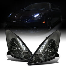 Ronnin - Fits 2000-2005 Toyota Celica LED DRL Daytime Running Lights Projector Headlights Pair | Smoke