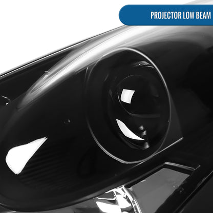 Ronnin - Fits 2000-2005 Toyota Celica LED DRL Daytime Running Lights Projector Headlights Pair | Black