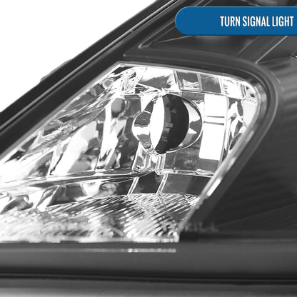 Ronnin - Fits 2000-2005 Toyota Celica LED DRL Daytime Running Lights Projector Headlights Pair | Black