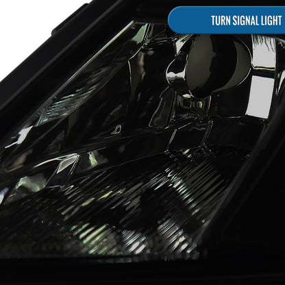 Ronnin - Fits 2000-2005 Toyota Celica LED DRL Daytime Running Lights Projector Headlights Pair | Black Smoke